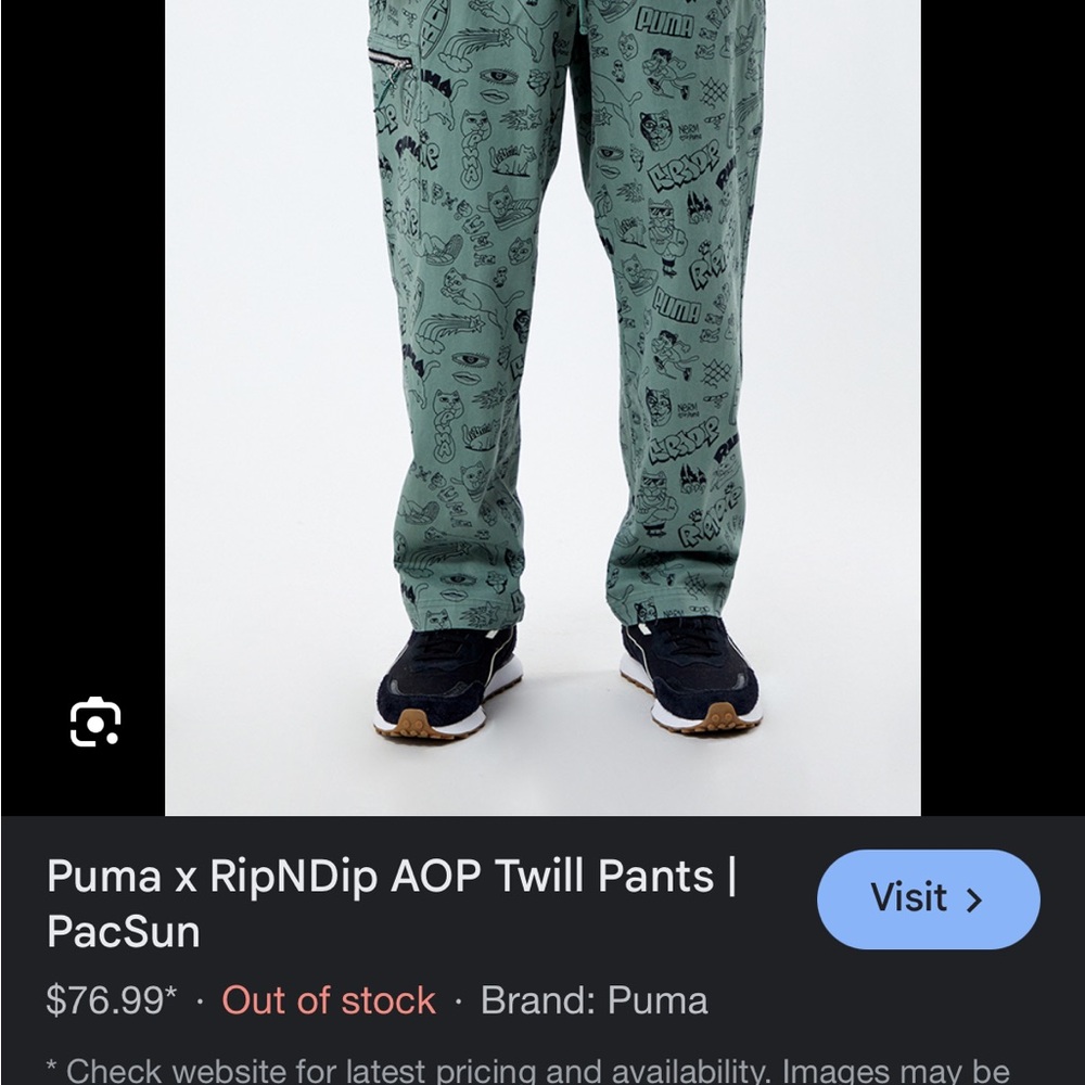Ripndip puma collab size small men’s pants